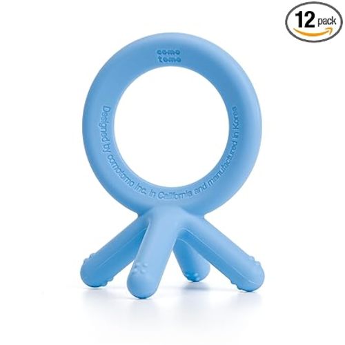 Comotomo Silicone Baby Teether, Blue