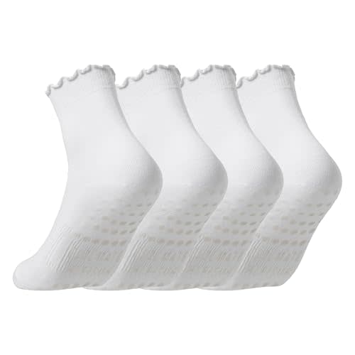 CoolMate Pilates Socks with Grips for Women, Yoga Socks, Crew Non Slip Women for Barre, Pilates Gifts for Women