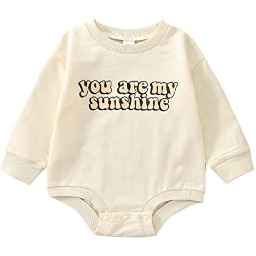 Gender Neutral Baby Clothes, Long Sleeve Babe Crewneck Pullover Sweatshirt Romper Unisex Oversized Sweater Fall Tops