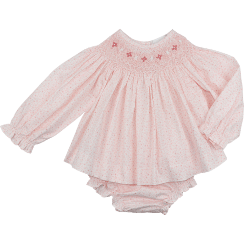 Pink Petite Floral Smocked Diaper Set – Cecil & Lou