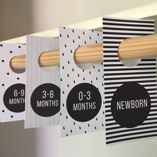 Printable Closet Dividers, Black and White, Nursery, Baby Room Decor, Modern Baby, Baby Shower Gift, Baby Boy, Baby Girl, Organization