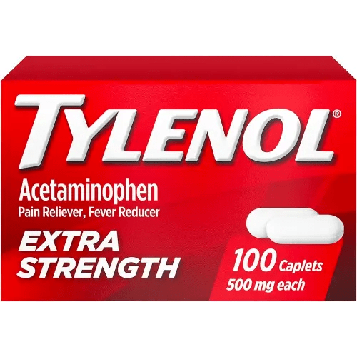 Tylenol Extra Strength Pain Reliever and Fever Reducer Caplets, 500 mg Acetaminophen Pain Relief Pills for Headache, Backache, Toothache & Minor Arthritis Pain Relief; 100 ct.; Pack of 1