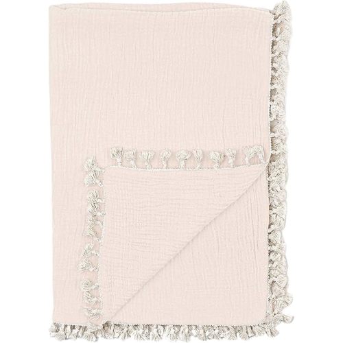 Crane Baby Muslin Swaddle Blanket, Soft Cotton Lightweight Nursery and Stroller Blanket for Baby Boys & Girls, Desert Brown, 30" x 40"