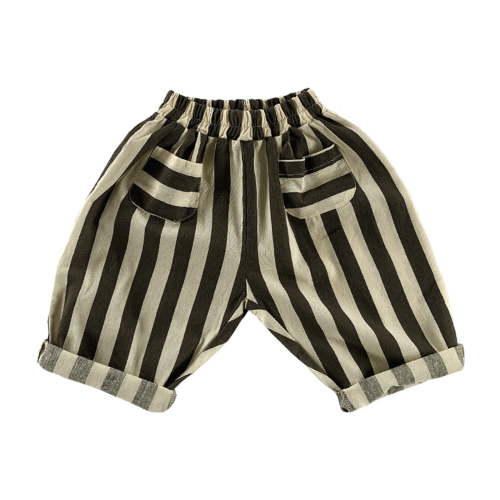 TBWNWG Toddler Cotton Pants Elastic Waist Striped Harem Casual Pants for Baby Boys Girls Lounge Pants,Size 6-12 Months