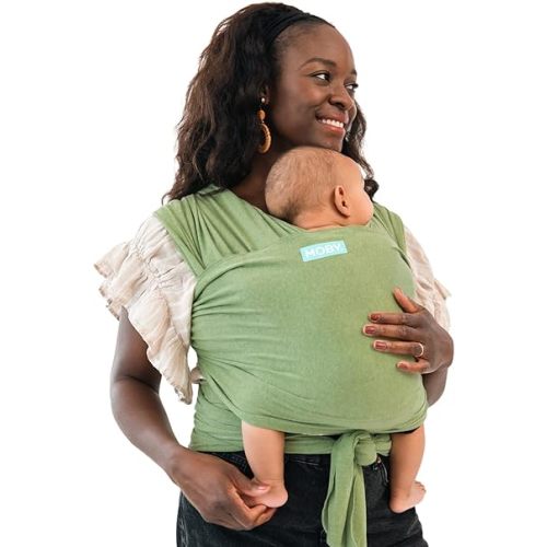 Moby Baby Wrap Carrier Element for Newborns to Toddlers (8-33lbs), Infant Sling Carrier, Ultra Lightweight & Hands Free Design, Adjustable for All Body Types (Kiwi)