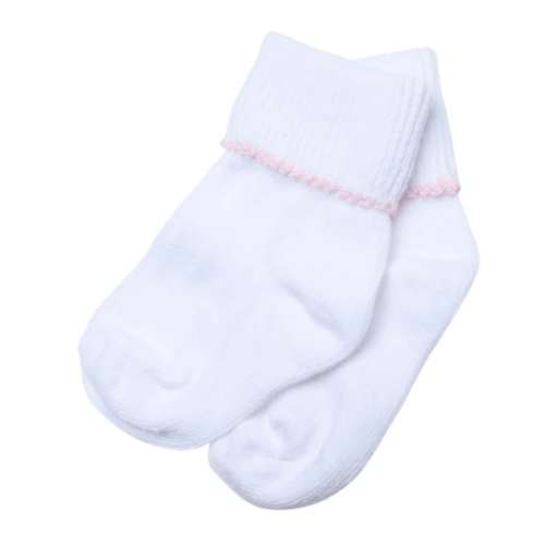 Essentials White Socks - Pink Trim