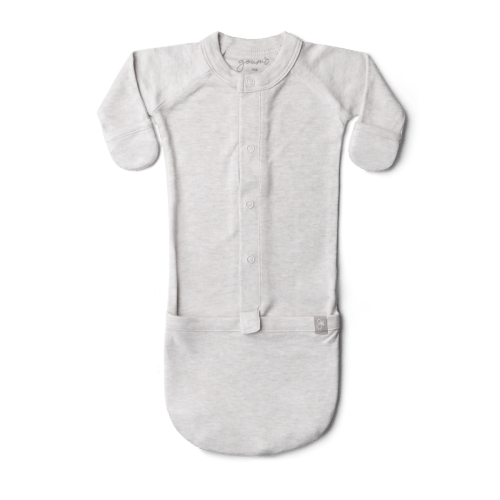 24 HOUR CONVERTIBLE GOWN | STORM GRAY — Bamboo Organic Cotton Blend, Preemie–6M