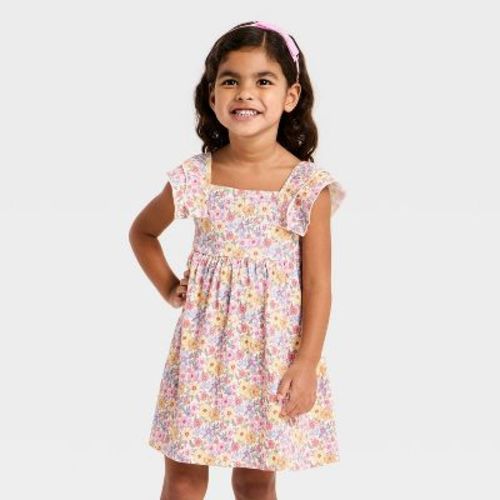 Toddler Girls' Multi Floral Ruffle Dress - Cat & Jack™ 3T