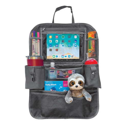 Graco Port Backseat Organizer Multi-Pocket Car Seat Storage with Adjustable Straps, Black