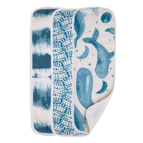 Caspian 3-pc. Newborn Burp Cloth Set (Whale)