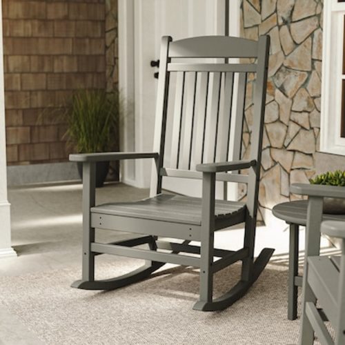 Trex Outdoor Furniture Seaport Stepping Stone Hdpe Frame Rocking Chair with Slat Seat TXR155SS at Lowes.com