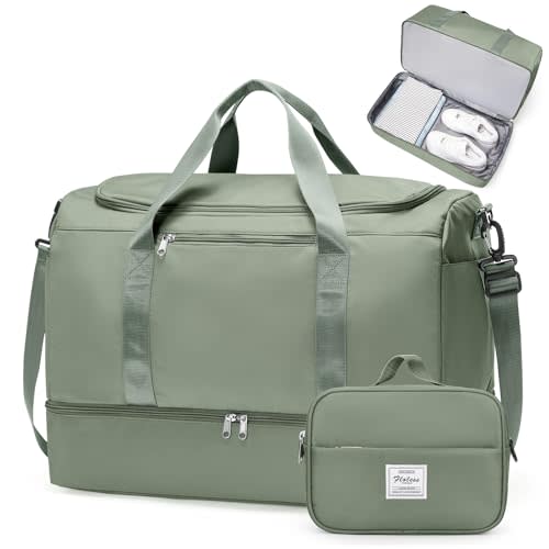 Extra Large Travel Duffel Bag, Carry-On Weekender Bags for Women Travel | Overnight Weekend Bag with Shoes Compartment for Travel Business Trips Sport Hospital, Toiletry Bag Included