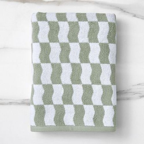 Wavy Blocks Towels – Retro Cotton Bath | West Elm