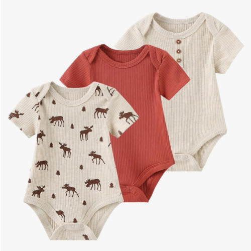 Baby Bodysuit Boy Girl Clothes Soft Newborn Infant Outfit Short Sleeve Romper