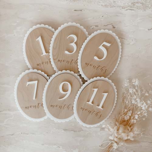 Scallop Baby Milestone Collection - Acrylic - PRE ORDER - Est. Dispatch Early October