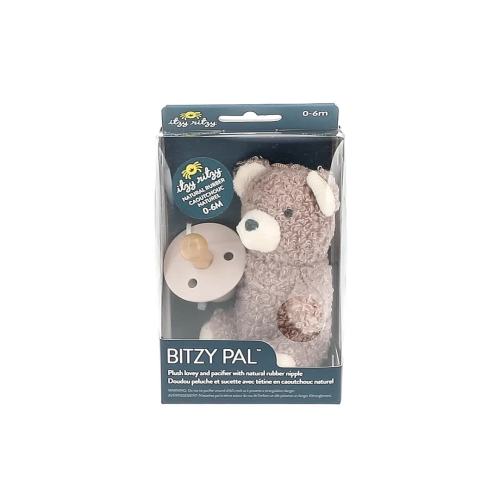 Itzy Ritzy Bitzy Pal Bear with Natural Rubber Pacifier 0m, plush lovey and soothing pacifier