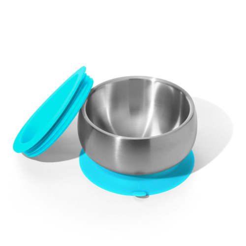 Baby Bowl + Storage Lid | Stainless Steel & Silicone Blue