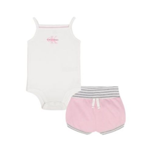 Baby Girls' Ribbed Tank Bodysuit and Shorts, 2-Piece Set