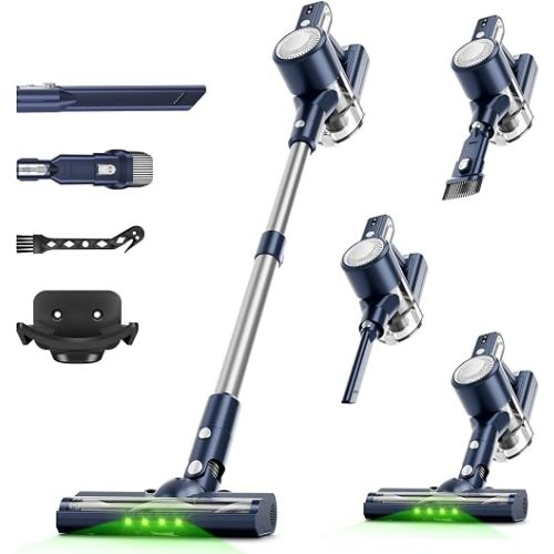 Cordless Vacuum Cleaner: Powerful Suction Stick Vacuum, Anti-Tangle Brush