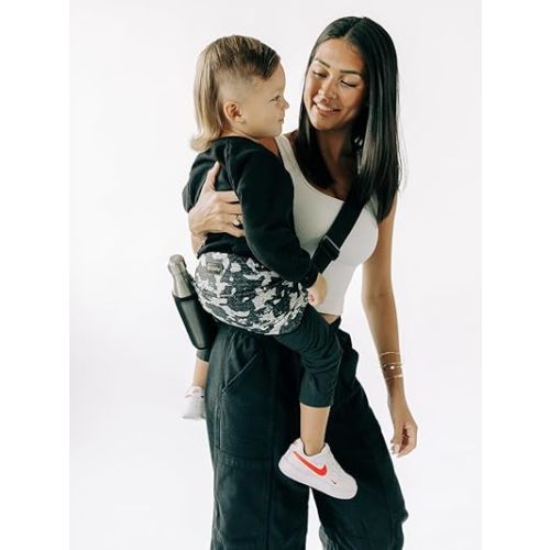 Tushbaby Liftoff Toddler Sling - Minimalist, Easy-On Toddler Carrier for Quick Carrying – Compact, Comfortable, and Stylish with Built-in Phone Pocket & Bottle Holder (Abstract)