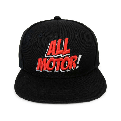 Kids All Motor Snapback Hat | Black/Red