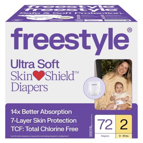 Freestyle Hyper Absorbent Ultra Soft TCF Baby Diapers - Size 2 - 72 ct