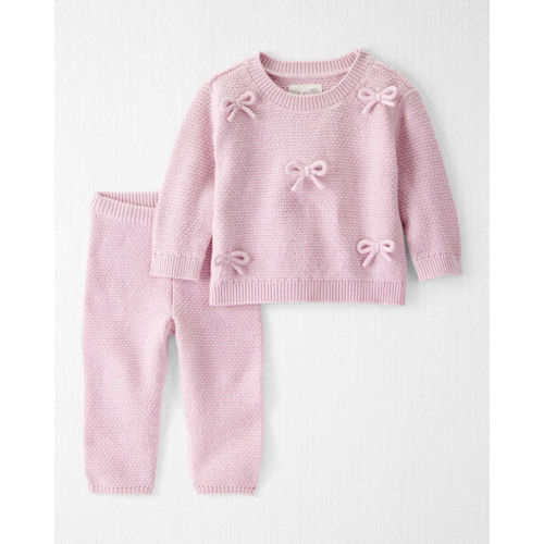 Baby Girl 2-Piece Organic Cotton Bow Sweater Knit Set - Little Planet | Carter's