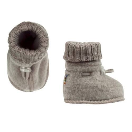 Joha Baby Booties Wool Fleece Sesame Melange