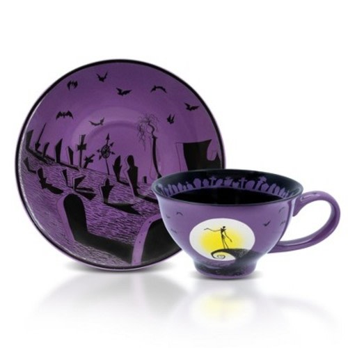 Silver Buffalo Disney The Nightmare Before Christmas Spiral Hill Ceramic Teacup and Saucer Set