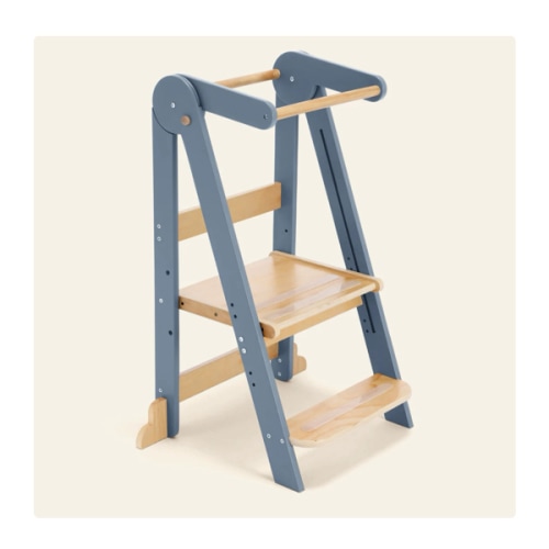 HARPPA Nordi | Foldable Toddler Tower – Compact Montessori-Inspired Standing Tower for Ages 2–6, Wooden Convertible Tower for Kitchen, Bathroom & More