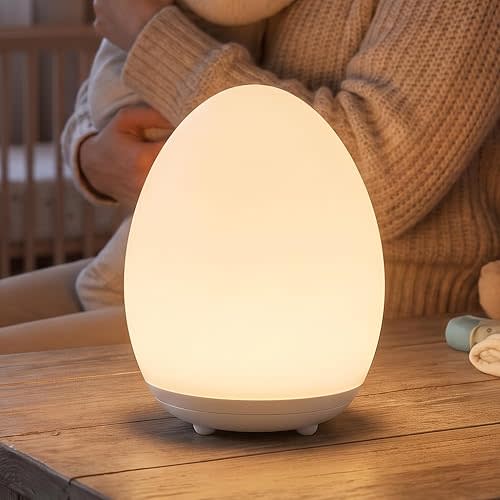 Egg Light for Nursery, Rechargeable Touch-Control Baby Night Light