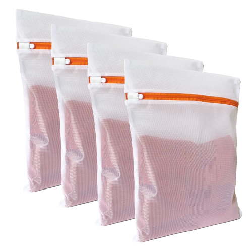 Laundry Club® 4-Pack Mesh Zipper Laundry Wash Bag, 12" x 16"