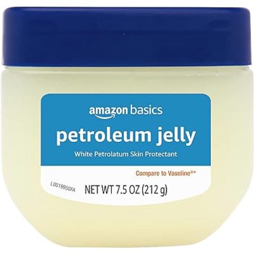 Amazon Basics Petroleum Jelly White Petrolatum Skin Protectant, Unscented, 7.5 oz, 1-Pack, (Previously Solimo)