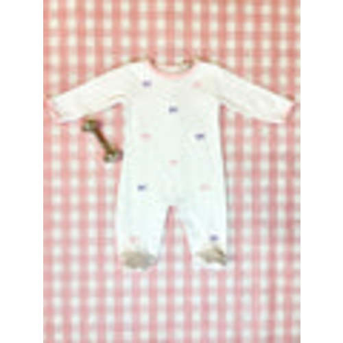 Rock Me Romper - Worth Avenue White with Bow Embroidery