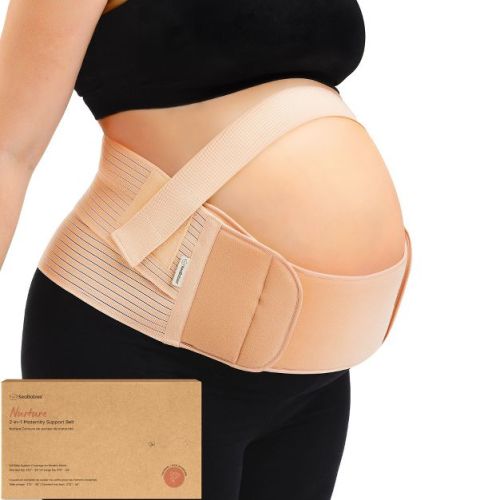 KeaBabies 2 in 1 Pregnancy Belly Support Band, Maternity Belt, Pregnancy Must Haves Baby Belly Bands (Classic Ivory, One Size)