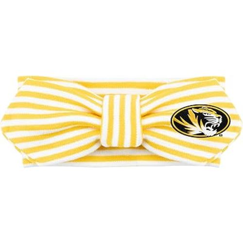 Creative Knitwear Missouri Tigers Infant Girls Gold/White Striped Hair Knot Headband Embroidered Logo - Size Newborn - 4T