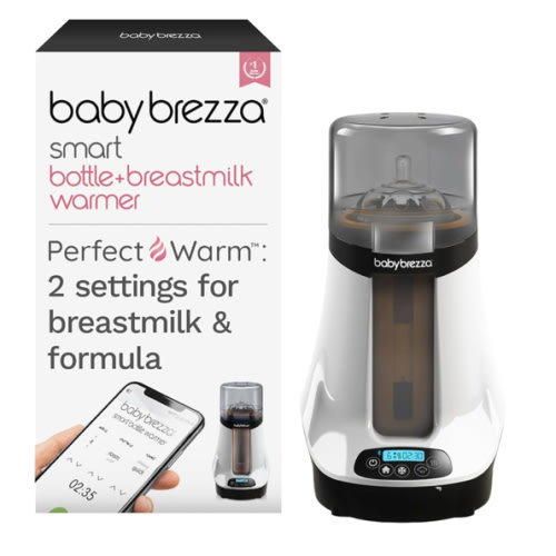 Baby Brezza Smart Baby Bottle Warmer, Breastmilk Warmer + Defroster – Free App - Different Temperatures for Breastmilk + Formula - Universal Fit for All Bottles + Milk Bags - Calentador de Biberones