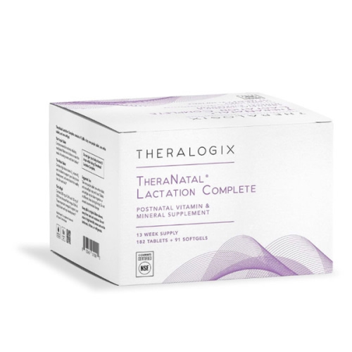 Theralogix TheraNatal Lactation Complete Postnatal Vitamin Supplement - 13-Week Supply - Breastfeeding Supplement for Women - NSF Certified - 182 Tablets & 91 Softgels