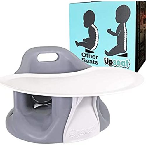 Upseat Baby Chair Booster Seat with Tray Developed with Physical Therapists - Grey