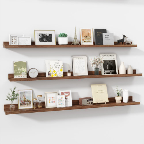 Ebern Designs Parece Wall-Mounted Floating Shelves for Bedroom, Living Room & Reviews | Wayfair