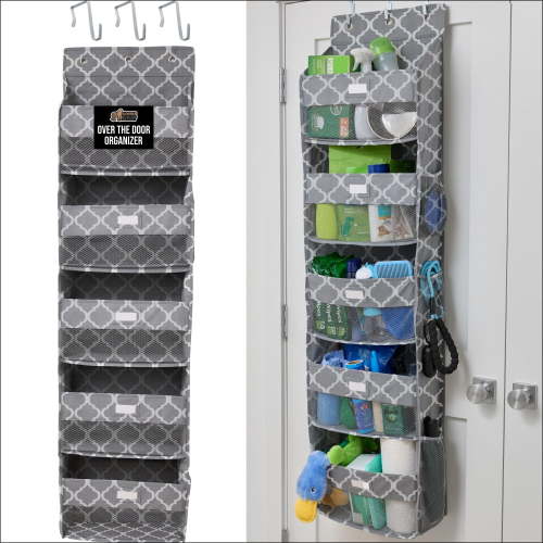 GORILLA GRIP Over Door Organizer Holds 50lbs 5 Shelf Hanger for Bedroom Bathroom 58x15 In Quatrefoil