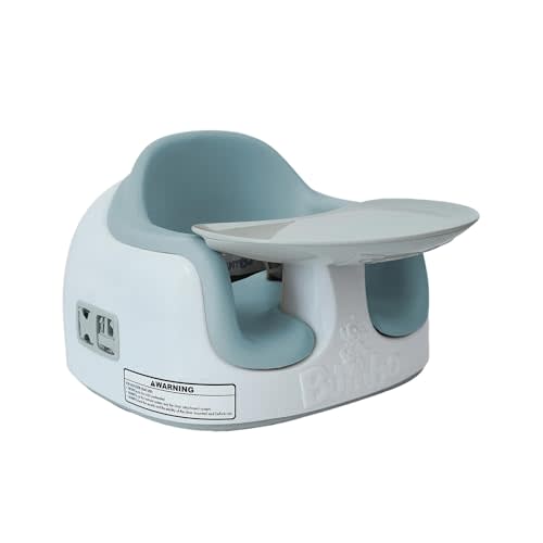 Bumbo 3-in-1 Multi-Seat for 6 to 36 Months, Travel Baby and Infant Feeding & Play Floor Seat, Portable Booster High Chair with Dining and Activity Tray, White/Desert Mirage