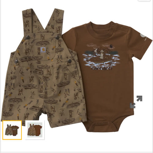 Boys' 2-Piece Short Sleeve Bodysuit & Canvas Printed Shortall Set (Baby) | Tops | Carhartt