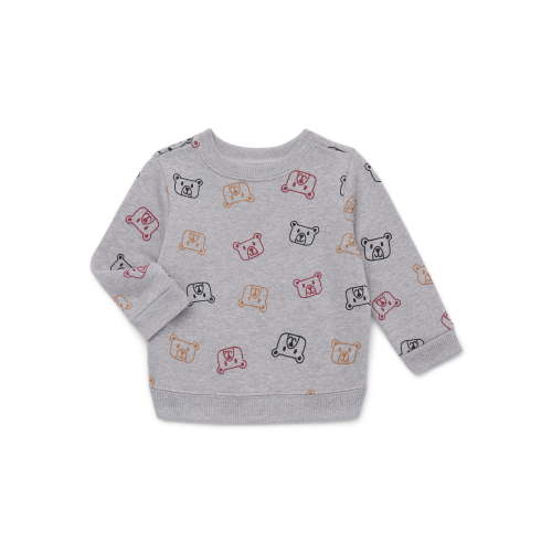 Garanimals Baby Boys Printed Fleece Sweatshirt with Long Sleeves, Sizes 6-24 Months