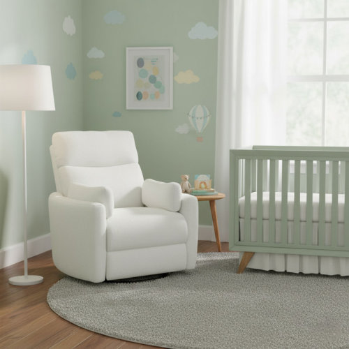 Nature's Plush Lottie Swivel Recliner In Cream Boucle & Reviews | Wayfair