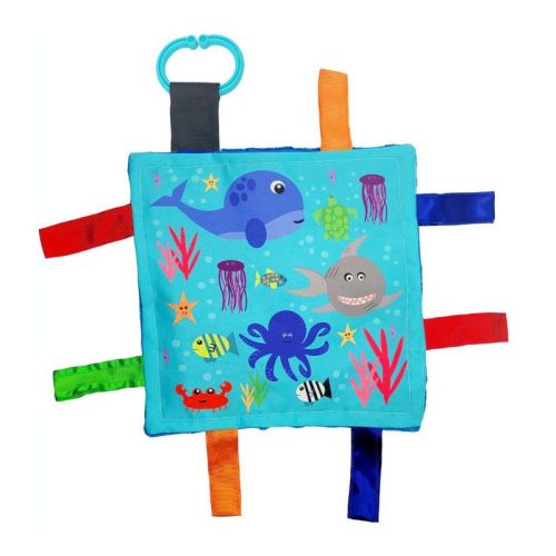 Baby Jack The Learning Lovey Ocean Animals Under the Sea Tag Crinkle Square Toy 8" x 8"
