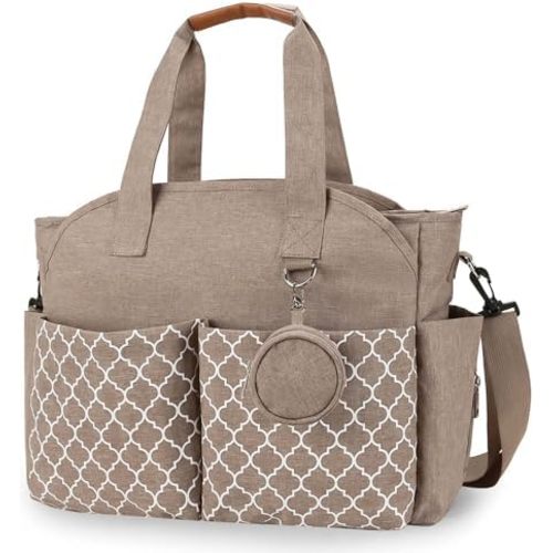 HATINXIA Baby Diaper Bag Tote, Large Travel Diaper Tote for Mom Dad, Nappy Changing Bag Mommy Bag, Diaper Messenger Bag
