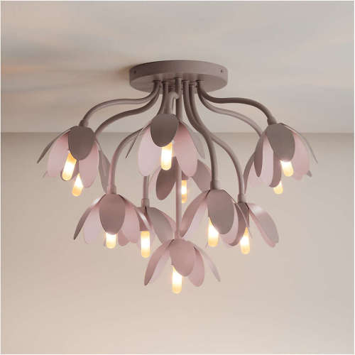 Bouquet Purple Kids Flower Flush Mount Ceiling Light