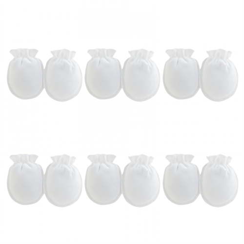 TELOLY 6 Pairs Baby Mittens,Cotton Mittens for Newborn Baby Boy,No Scratch Baby Mittens 0-6 Months