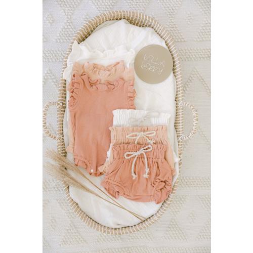 Ribbed Ruffle Romper and Shorts